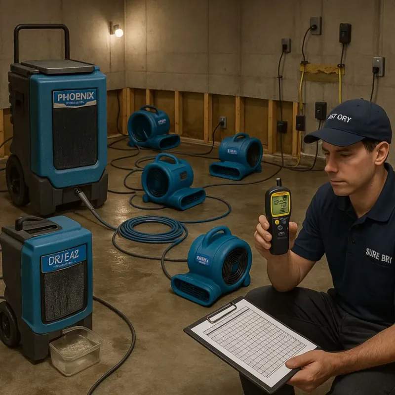 Structural Drying and Dehumidification process in Morganfield, KY